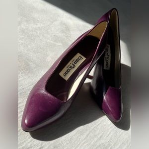 Evan Picone Classic, Vintage Plum Colored Leather Pumps | Size 7